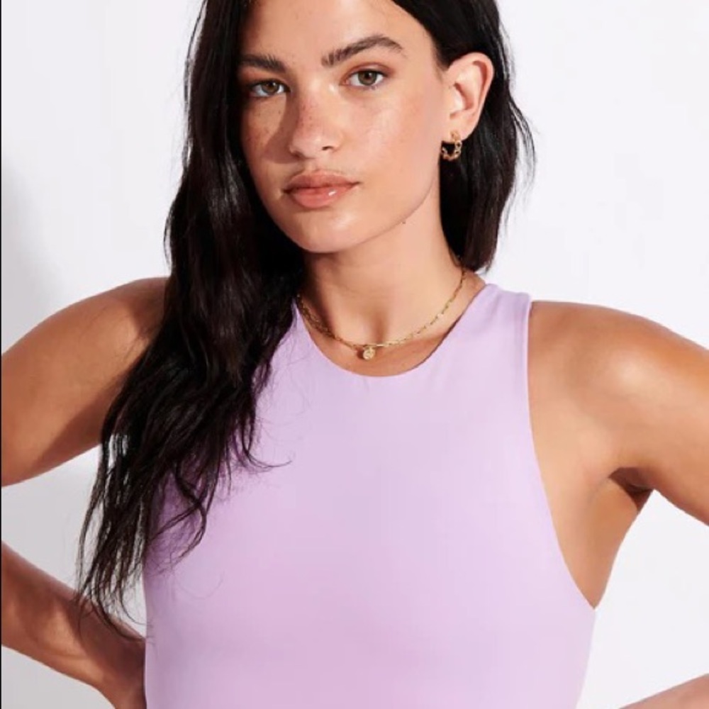 girlfriend collective lilac Dylan tank bra (large)